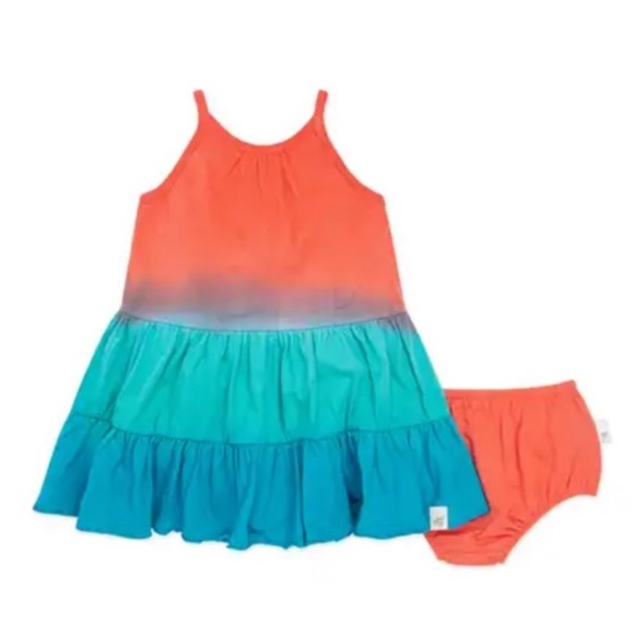 NWT Burt’s Bees Baby Dip Dye Dress Size 3-6M - Picture 1 of 8